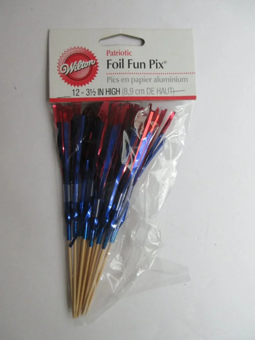 Wilton Patriotic Foil Fun Pix 2 Pkgs NEW 12 ct (24 total) Cake Topper Decoration